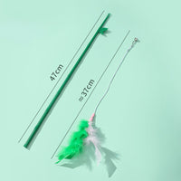 HKM-285971 Interactive Cat Feather Wand with Bell - Durable, Safe and Engaging Toy for Cats of All Ages
