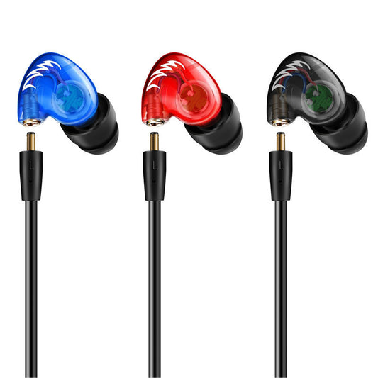KTX-192275 F1 Pro Sports Heavy Bass HIFI In-Ear Headphones with Silicone Earplugs, 3.5mm Jack, Red or Blue