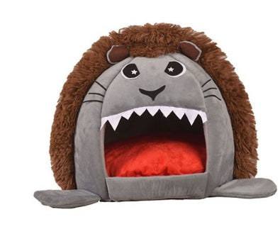 HKM-722835 Cozy Velvet Pet Tent Kennel for Small to Medium Pets - Yellow, Gray, Pink, Brown