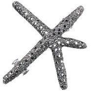 HKM-807379 Geometric Hairpin with White Crystal Accents - Alloy and Plastic/Resin Design