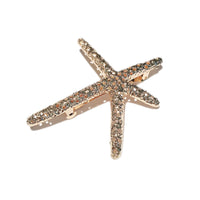 HKM-807379 Geometric Hairpin with White Crystal Accents - Alloy and Plastic/Resin Design