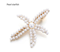 HKM-807379 Geometric Hairpin with White Crystal Accents - Alloy and Plastic/Resin Design