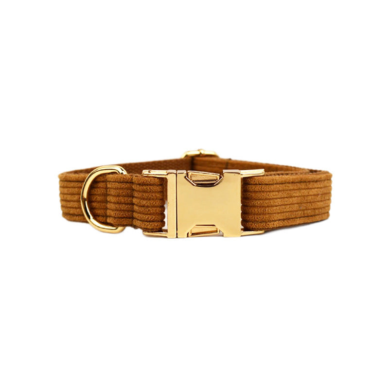 HKM-324883 Corduroy Pet Dog Collar - Durable Polyester in Multiple Sizes (XS-XL)
