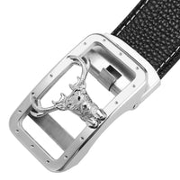 HKM-900051 Personalised Eagle Head Design Stainless Steel Buckle Leather Belt