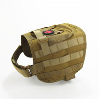 HKM-007763 Tactical Pet Harness - Military Standard 1000D Nylon, Size L (24x44cm) with Adjustable Bust 55-78cm
