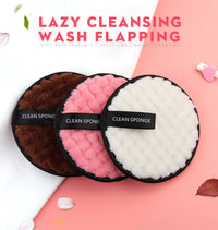 HKM-402131 Magic Lazy Man Water Makeup Removing Puff - 3 Pack Synthetic Sponge Set for Face Wash and Makeup Removal