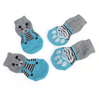 HKM-772307 Warm Cotton Pet Socks with Anti-Slip Design for Small and Medium Dogs - Set of 4
