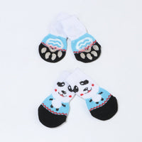 HKM-772307 Warm Cotton Pet Socks with Anti-Slip Design for Small and Medium Dogs - Set of 4
