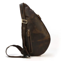 HKM-320595 Retro Genuine Leather Chest Bag for Outdoor Travel and Leisure Activities