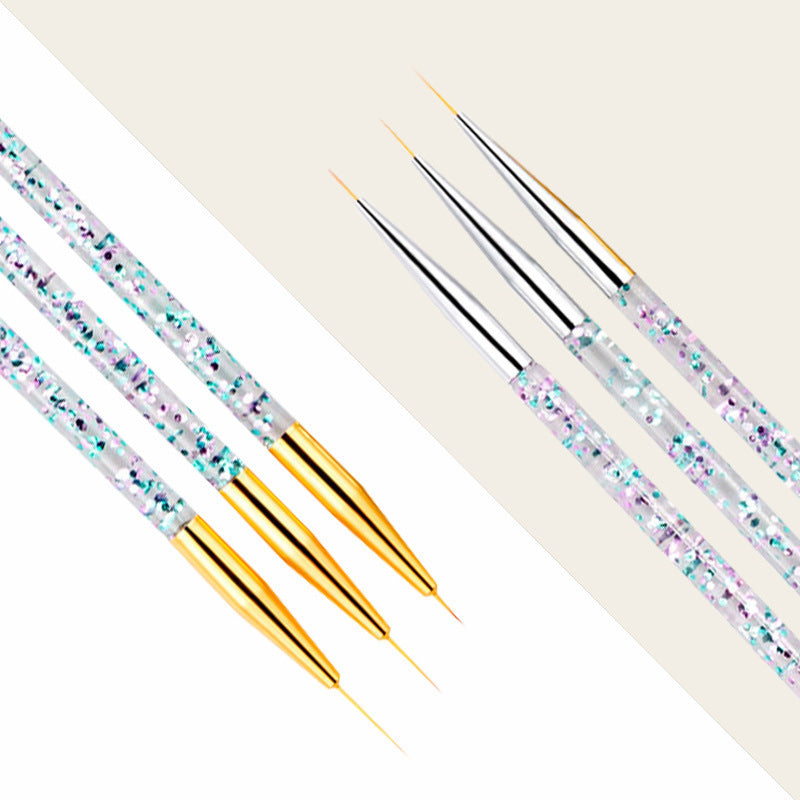 HKM-933011 3-Piece Nail Puller Pen Set for Precise Drawing - Gold & Silver Options