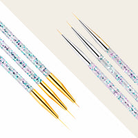 HKM-933011 3-Piece Nail Puller Pen Set for Precise Drawing - Gold & Silver Options