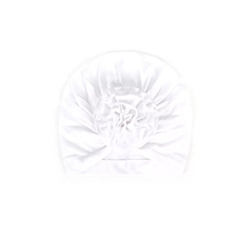 HKM-970067 Bloom Flower Knot Headband for Toddlers - Elastic Infant Turban Beanie Cap, Soft Cotton Blend, Fall & Winter Wear