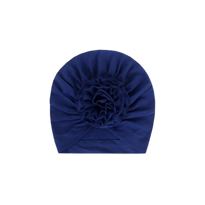 HKM-970067 Bloom Flower Knot Headband for Toddlers - Elastic Infant Turban Beanie Cap, Soft Cotton Blend, Fall & Winter Wear