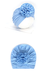 HKM-970067 Bloom Flower Knot Headband for Toddlers - Elastic Infant Turban Beanie Cap, Soft Cotton Blend, Fall & Winter Wear