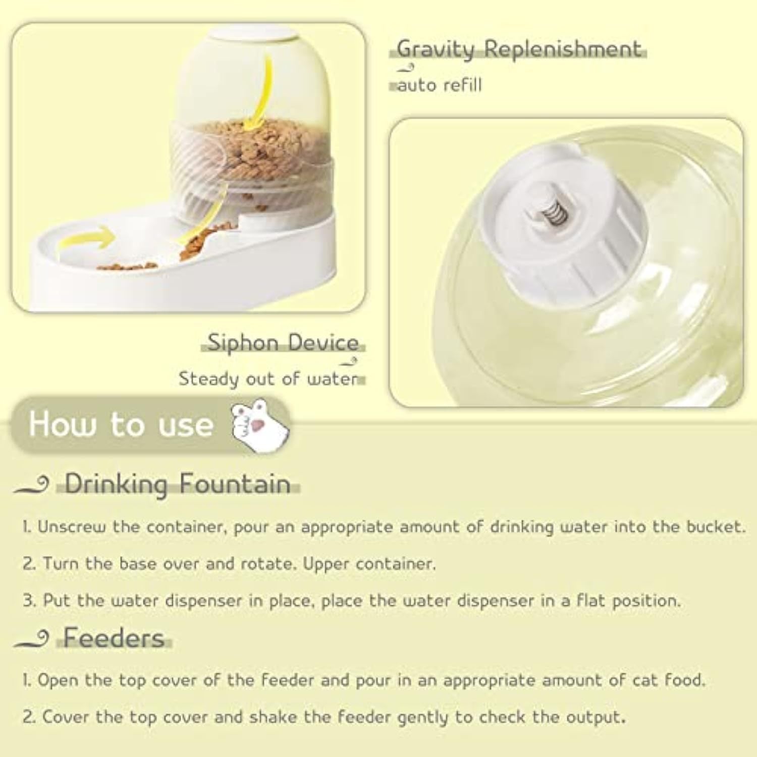 HKM-874835 Automatic Cat Feeder and Water Dispenser Set - 2L Capacity, BPA-Free Plastic, Easy to Clean, Ideal for Cats and Small Pets