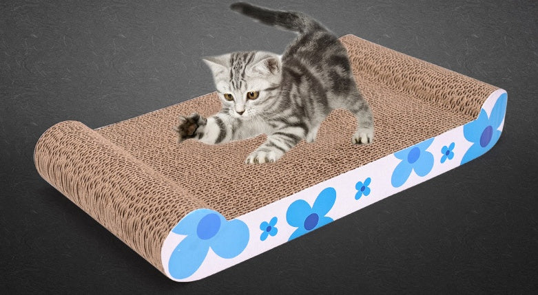 HKM-805651 Cat Paw Scratch Board - Durable Corrugated Paper Biting Toy for Cats, 44cm x 24cm