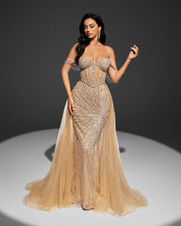 HKM-183443 Elegant Champagne Women's Gown - Style EZ25001