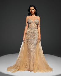 HKM-183443 Elegant Champagne Women's Gown - Style EZ25001