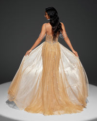 HKM-183443 Elegant Champagne Women's Gown - Style EZ25001