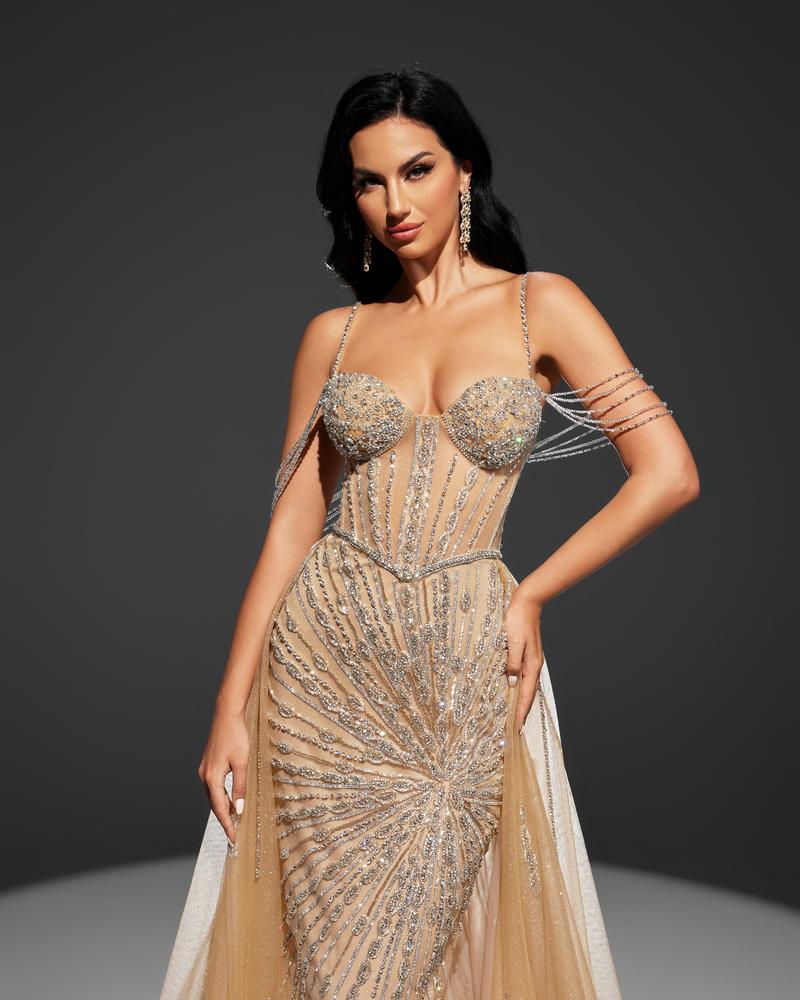 HKM-183443 Elegant Champagne Women's Gown - Style EZ25001