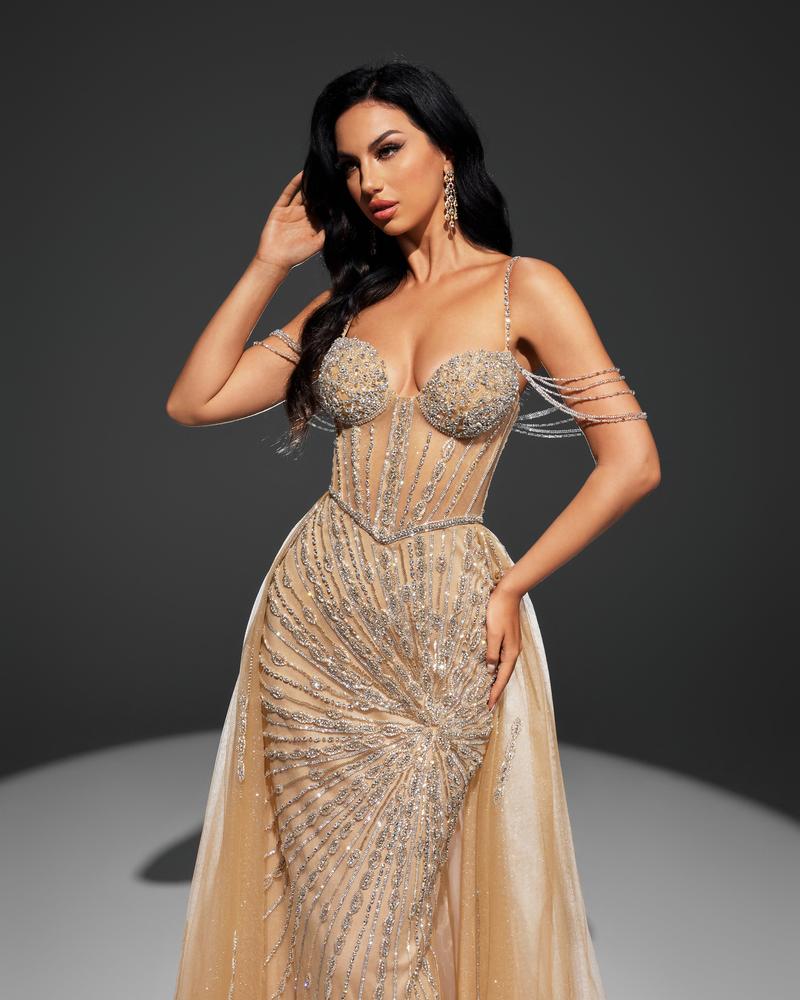 HKM-183443 Elegant Champagne Women's Gown - Style EZ25001