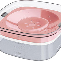 HKM-840915 2L No Spill Dog Water Bowl - Large Capacity Slow Feeder with Anti-Splash Design for Messy Drinkers and Cats