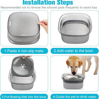 HKM-840915 2L No Spill Dog Water Bowl - Large Capacity Slow Feeder with Anti-Splash Design for Messy Drinkers and Cats