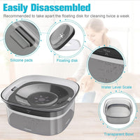 HKM-840915 2L No Spill Dog Water Bowl - Large Capacity Slow Feeder with Anti-Splash Design for Messy Drinkers and Cats