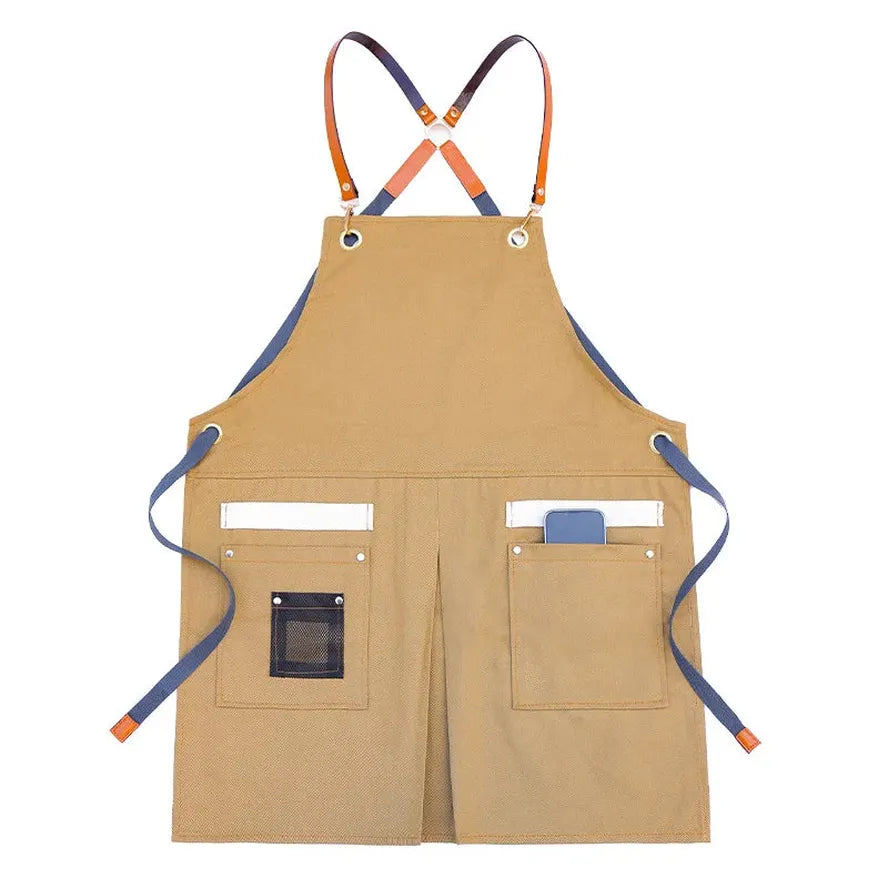 KTX-258515 Sleeveless Cowboy Apron for Home and Work - Eco-Friendly Fabric, Multiple Colours Available