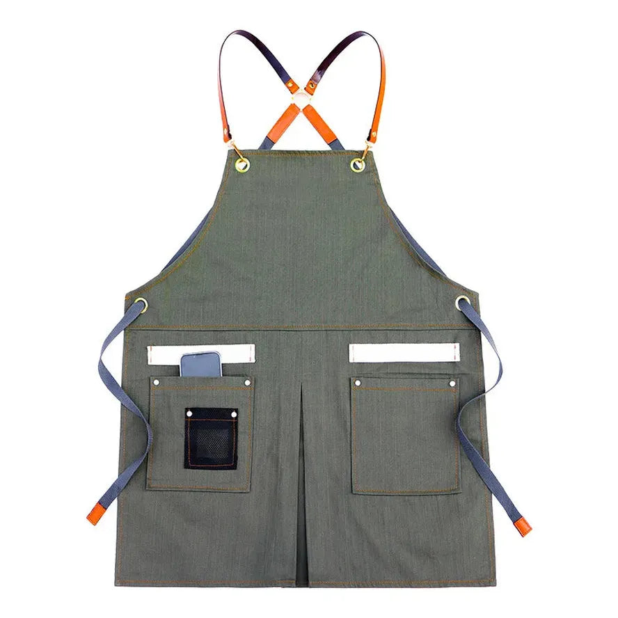 KTX-258515 Sleeveless Cowboy Apron for Home and Work - Eco-Friendly Fabric, Multiple Colours Available