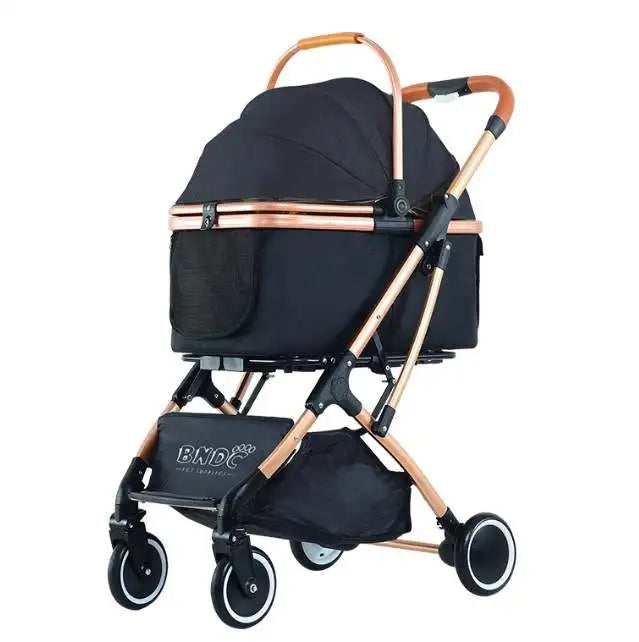 JMT-208010 Foldable 2-in-1 Luxury Pet Stroller with 4 Wheels and One-Handed Fold Mechanism