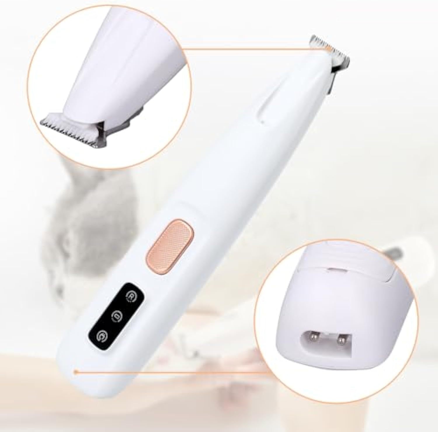 HKM-905299 Electric Dog Paw Trimmer with LED Light - Rechargeable Low Noise Pet Clipper