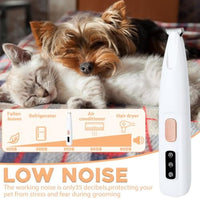 HKM-905299 Electric Dog Paw Trimmer with LED Light - Rechargeable Low Noise Pet Clipper