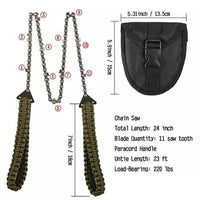 HKM-170579 Braided Survival Pocket Saw with Umbrella Rope for Camping and Outdoor Adventures