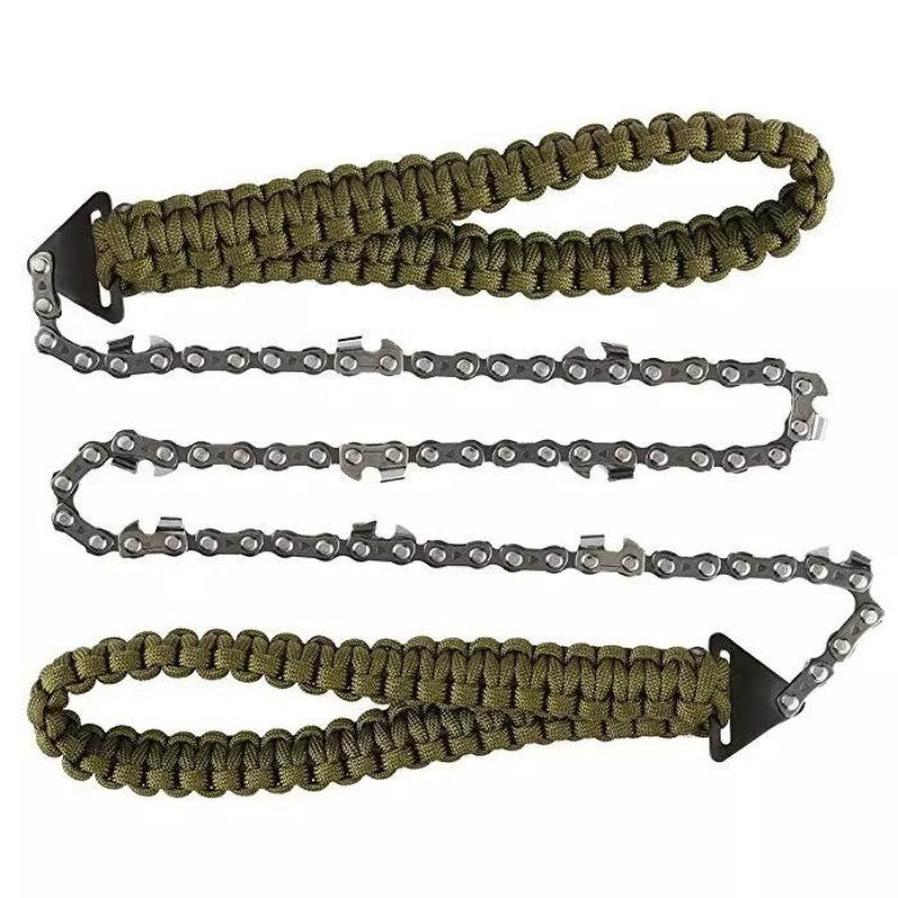 HKM-170579 Braided Survival Pocket Saw with Umbrella Rope for Camping and Outdoor Adventures