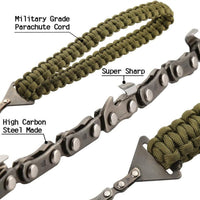 HKM-170579 Braided Survival Pocket Saw with Umbrella Rope for Camping and Outdoor Adventures