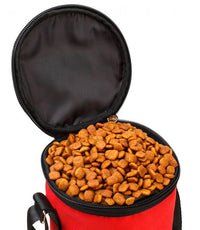 HKM-688083 Waterproof Dog Food Storage Bag with Travel Bowls for Dry Food