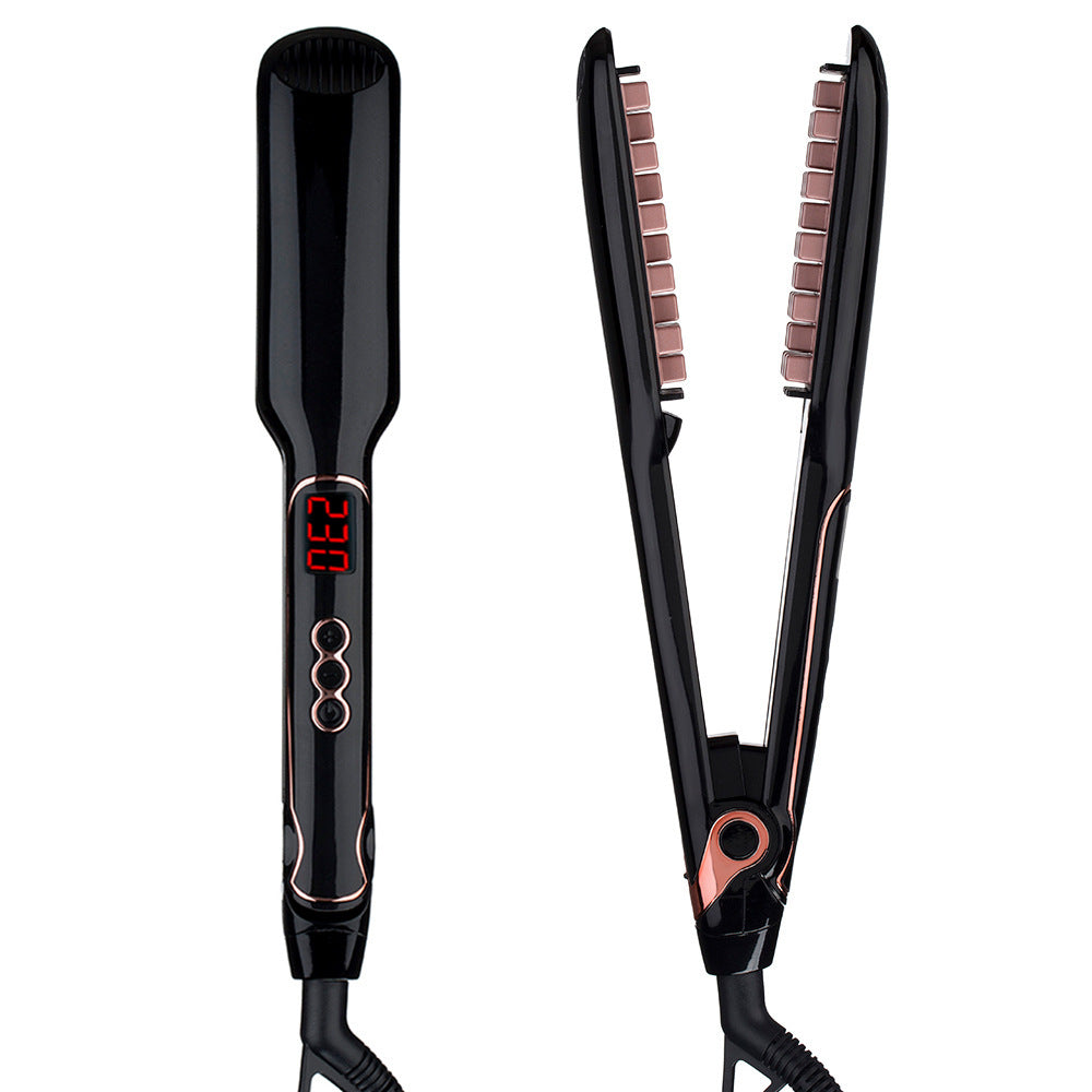 KTX-584659 Tourmaline Ceramic Fluffy Hair Straightener with Temperature Control for Wet and Dry Hair