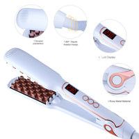 HKM-584659 Tourmaline Ceramic Fluffy Hair Straightener with Temperature Control for Wet and Dry Hair