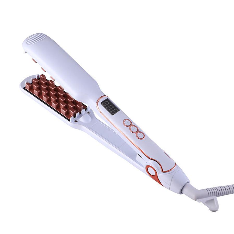KTX-584659 Tourmaline Ceramic Fluffy Hair Straightener with Temperature Control for Wet and Dry Hair