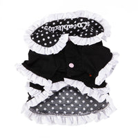 HKM-177875 Elegant Black Casual Lolita Princess Dress for Women - Slim Fit Cotton Skirt