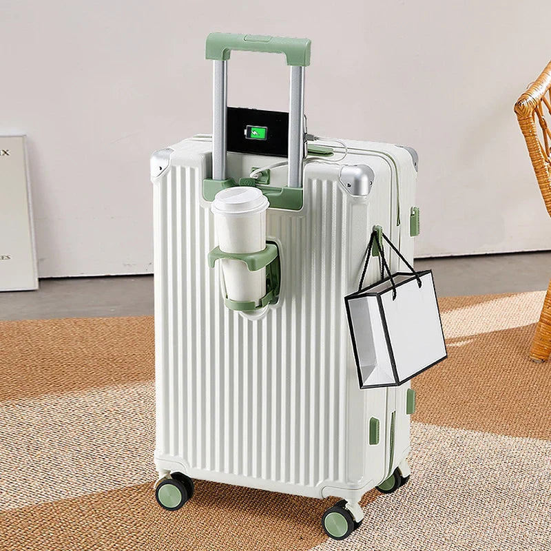 KTX-023891 Emerald Green 20 Inch Small Travel Suitcase Set with Extra Large Wheels - 3 Piece Luggage Set