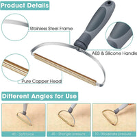 HKM-722899 Pet Hair Removal Tool for Carpets, Upholstery, and Furniture - Heavy-Duty Fuzz Remover with Copper and Stainless Steel Design