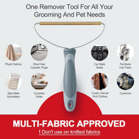 HKM-722899 Pet Hair Removal Tool for Carpets, Upholstery, and Furniture - Heavy-Duty Fuzz Remover with Copper and Stainless Steel Design