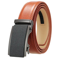 HKM-119379 Automatic Business Ratchet Men Cowhide Leather Belt - Custom Logo Available