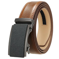 HKM-119379 Automatic Business Ratchet Men Cowhide Leather Belt - Custom Logo Available