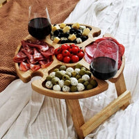HKM-568403 Compact Foldable Table for Outdoor Wine and Snack Enjoyment