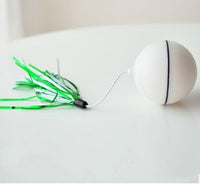 HKM-723027 LED Flashing Rolling Ball Cat Toy - Interactive Pet Play with ABS Material, 6.4cm Diameter, 3 Replaceable Batteries Included