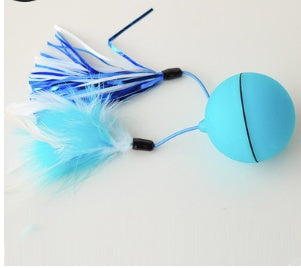 HKM-723027 LED Flashing Rolling Ball Cat Toy - Interactive Pet Play with ABS Material, 6.4cm Diameter, 3 Replaceable Batteries Included