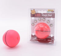 HKM-723027 LED Flashing Rolling Ball Cat Toy - Interactive Pet Play with ABS Material, 6.4cm Diameter, 3 Replaceable Batteries Included